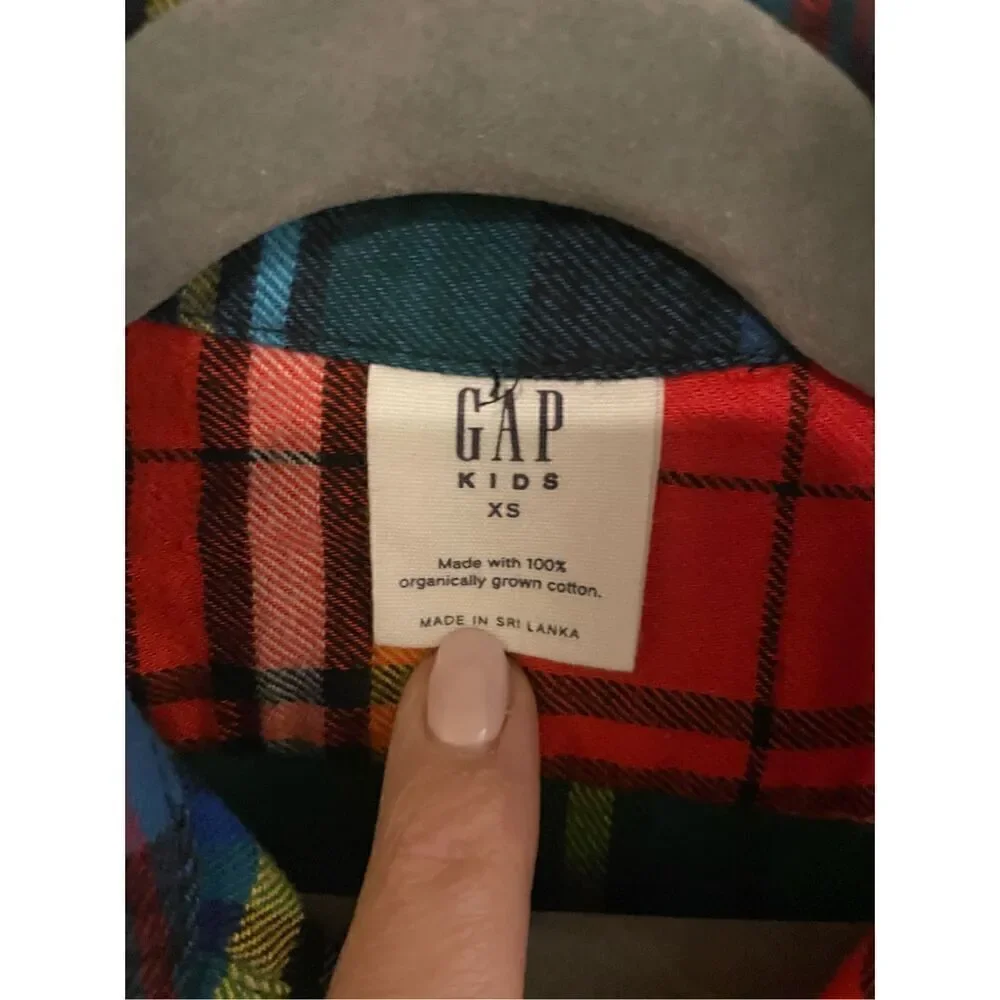 New Gap multi colored organic cotton flannel shirt size XS